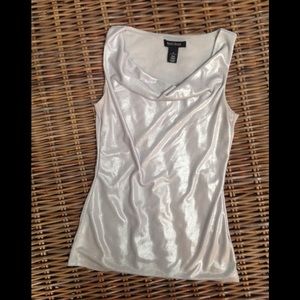 WHBM Silver Sleeveless Blouse